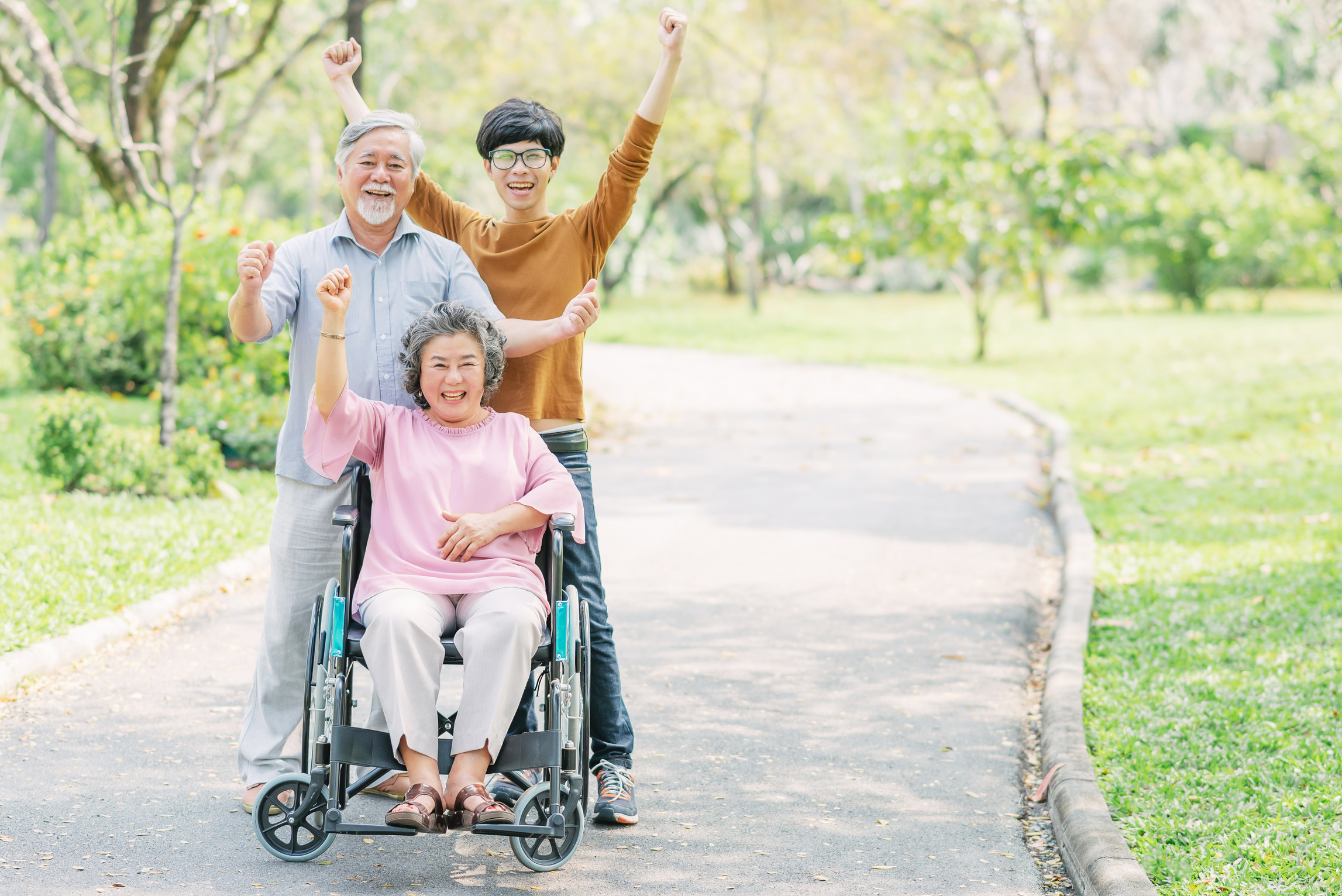 Man with His Elderly Parents  
